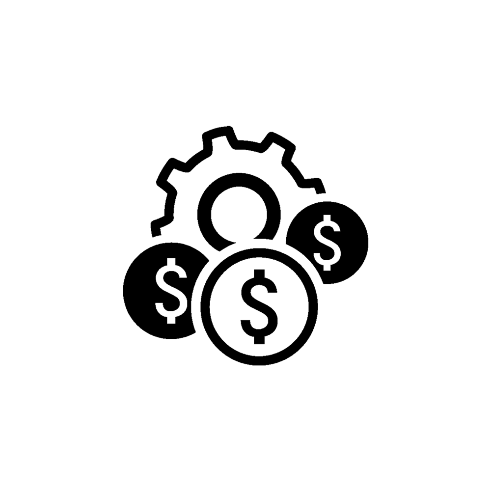 Icon of a gear with coins
